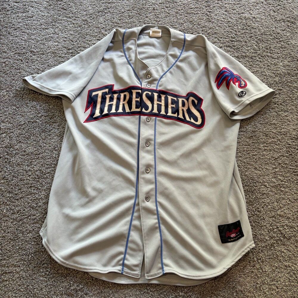 Vintage Clearwater Threshers Game Worn Jersey Rawlings MLB MILB Phillies Sz L